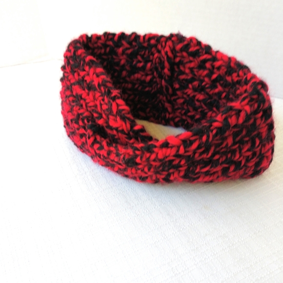 Headband Earwarmer Turban Crossover Knit UGA Handmade Knit Bulky Top Knot - Picture 3 of 7